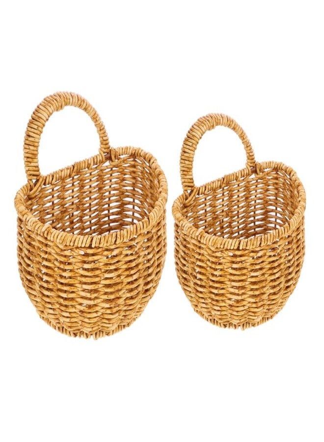 CAXUSD Handwoven Kitchen Storage Basket Set 7.1X6.1X5.5 Inch Wall Hanging Organizer for Garlic Ginger Vegetables with Air Circulation and Design - Image 1
